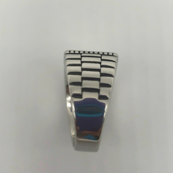 2015- Aqua Cubic Zirconia Handmade Men's Ring Size 11 1/2 NWT - Picture 6 of 8